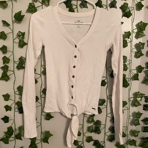 White front knot long sleeve